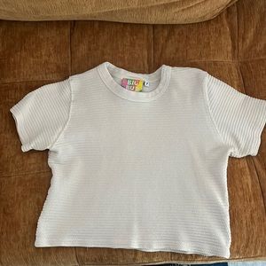 Big Bud Press size P vintage off white honeycomb crop tee